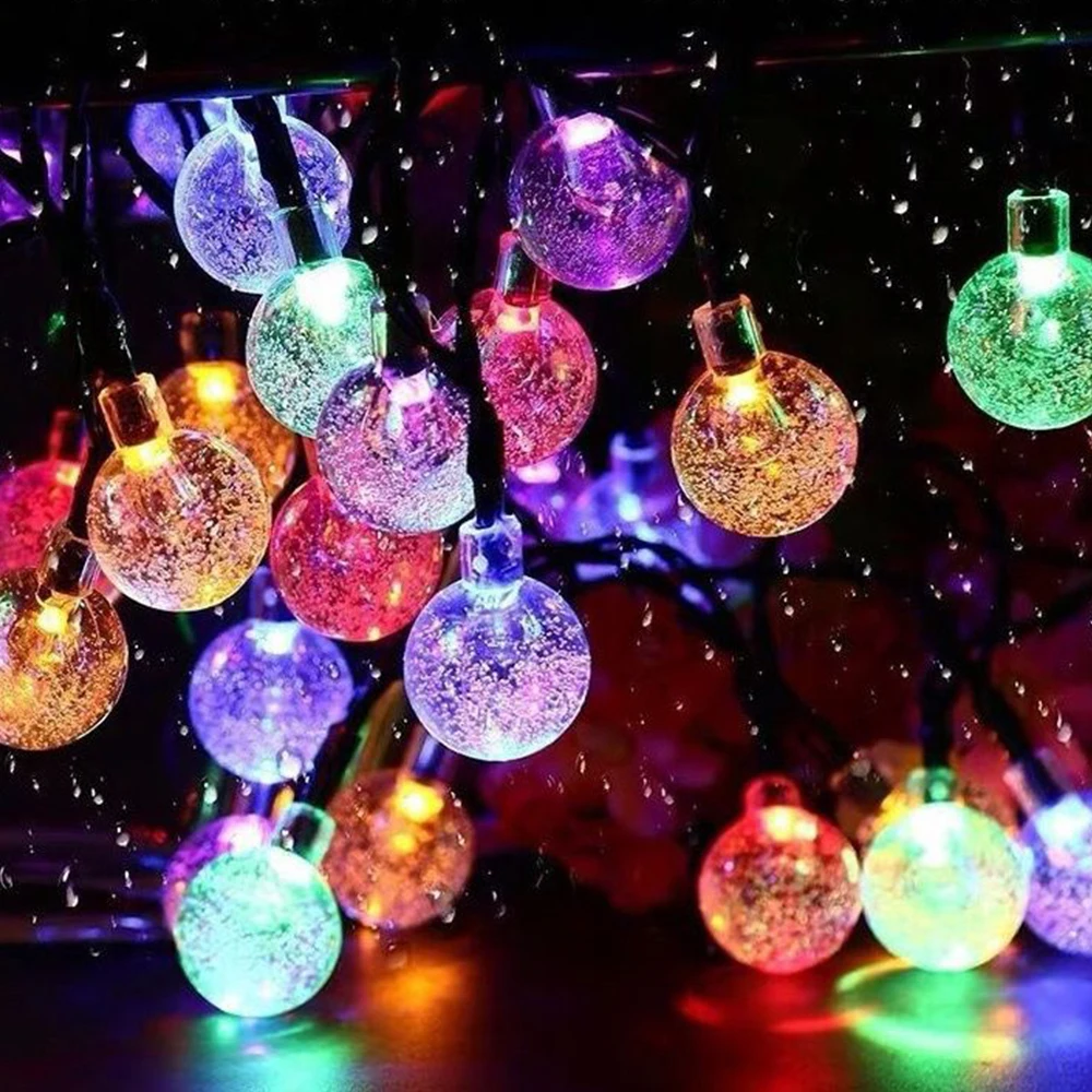 Led Lights 1.7cm Small Bubble Ball Lamp Holiday Lighting Battery Solar Energy for Christmas Wedding Decoration Festoon