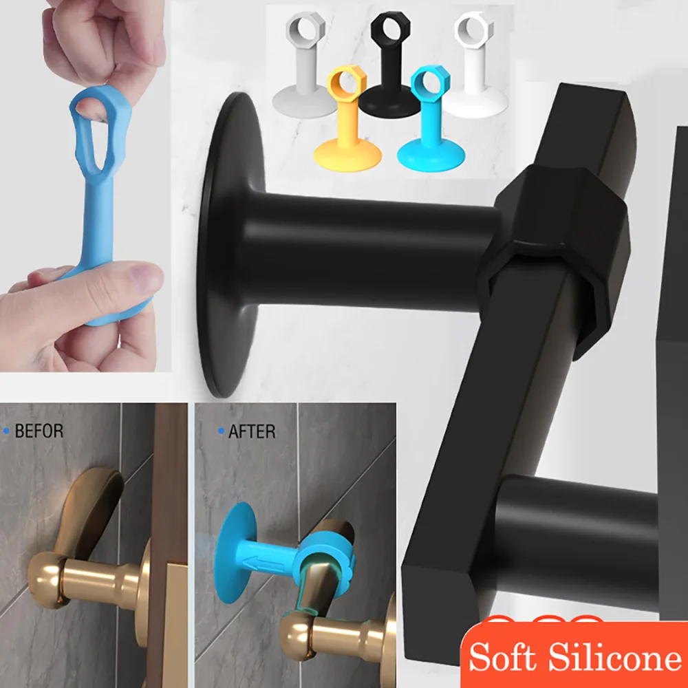 3/5/10pc Colorful Soft Silicone Door Stopper Anti-Damage Anti Collision Furniture Wall Protector Suction Cup Doors Handle Bumper