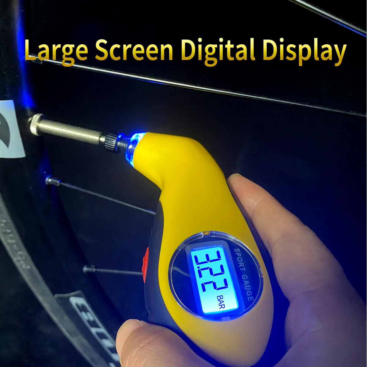 Bike Tire Pressure Gauge Backlight High Precision Digital Tire Pressure Monitoring Car Tyre Air Pressure Gauge Meter LCD Display