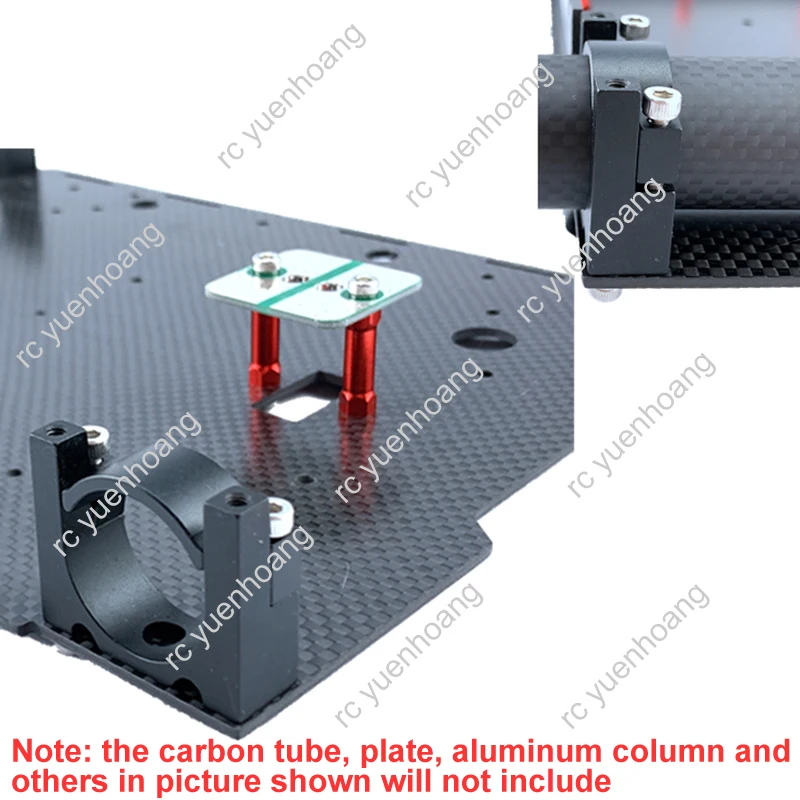 Clip de Tube en Fiber de carbone pour Train d'atterrissage RC Dia.25mm, en alliage d'aluminium, Double couche de fixation épaisse, Joint de connexion