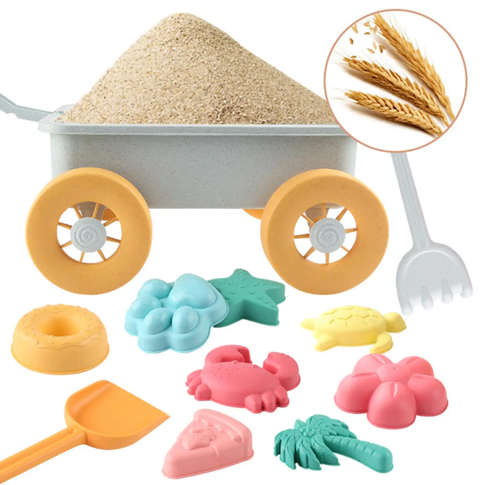 15Pcs Beach Toys Sand Set Sand Toys Includes Sand Models Turtle Petals Crab