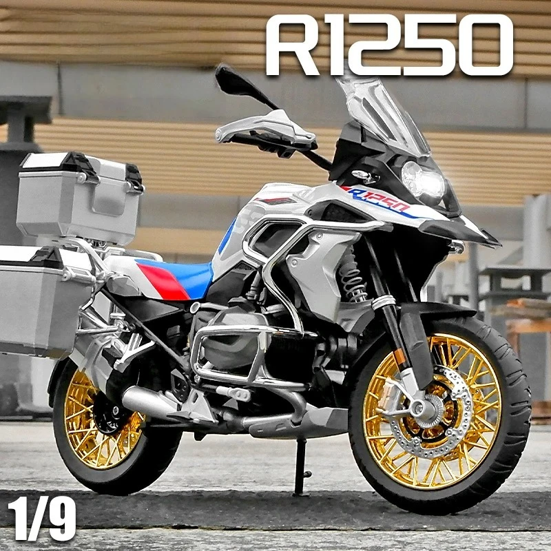 1:9 R1250GS ADV Alloy Die Cast Motorcycle Model Toy Vehicle Collection Sound and Light Off Road Autocycle Toys Car
