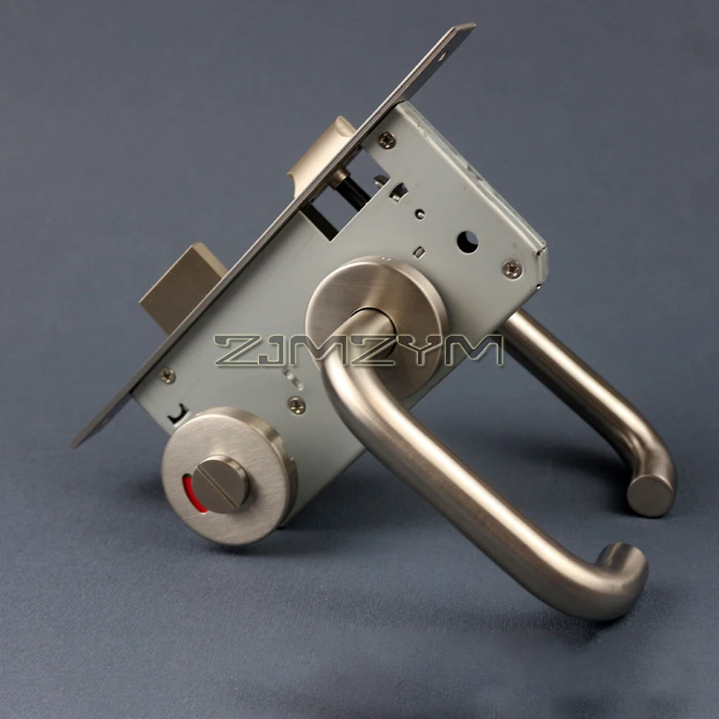 Mortise Lockset with Lever for Entry/Office Door Stainless Steel Sanding Indicator Door Lock Vacant/Engaged Indicator