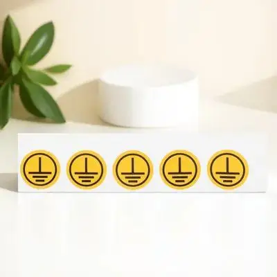 1 ورقة واقية الأرض الأرض ملصق تحذير التسمية للمعدات الكهربائية سلامة التأريض رمز الشارات لوحة كهربائية
