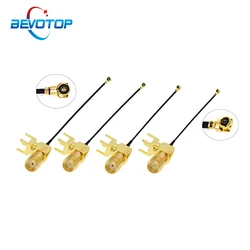 10PCS/LOT SMA to  RF1.13 Cable 4Pin PCB RP-SMA /SMA Female to 1 / 4 (4) Female Jack WIFI Antenna Extension Jumper