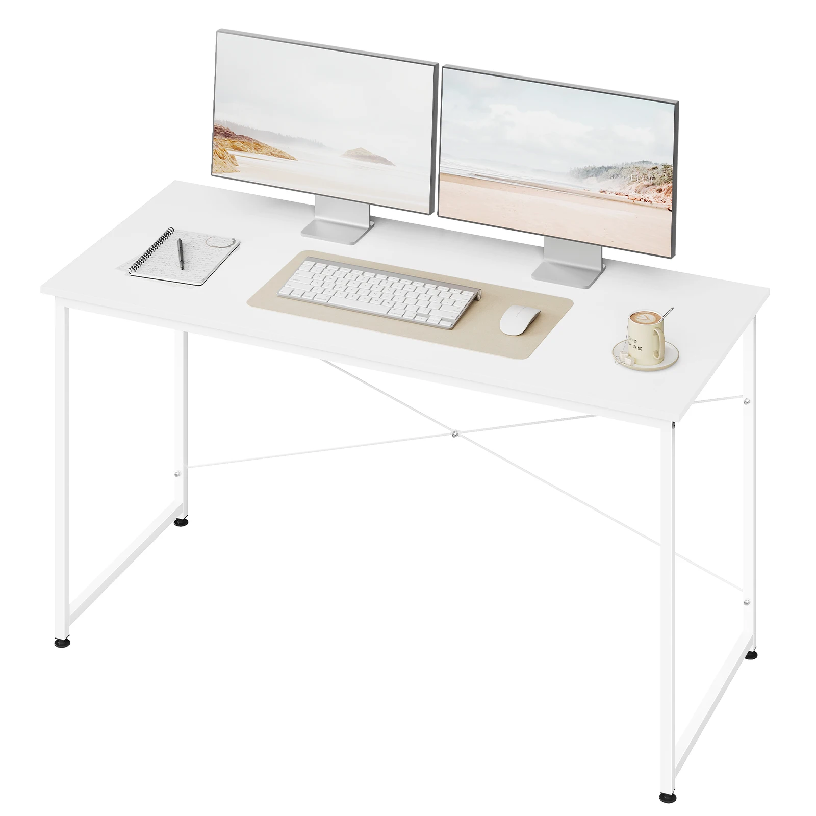 WOLTU Escritorio de madera para ordenador con marco de metal, mesa para ordenador portátil, para oficina, dormitorio, sala de estar, escritorio para juegos, fácil montaje, diseño moderno