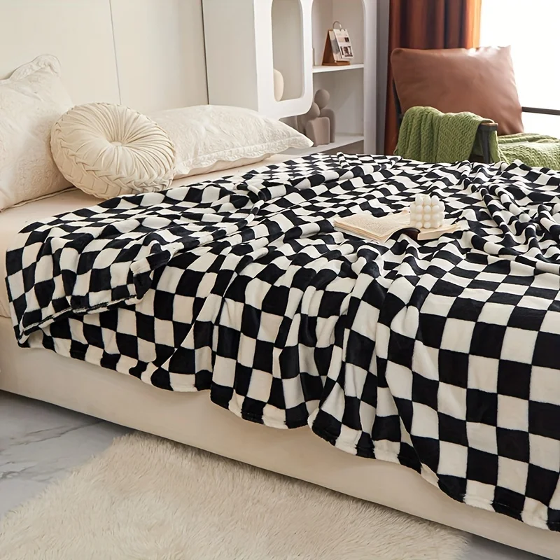 

Thickened Warm Checkered Blanket/Flannel/living Room/bedroom/sofa Comfortable Soft Blanket Multi-purpose Blanket For All Seasons