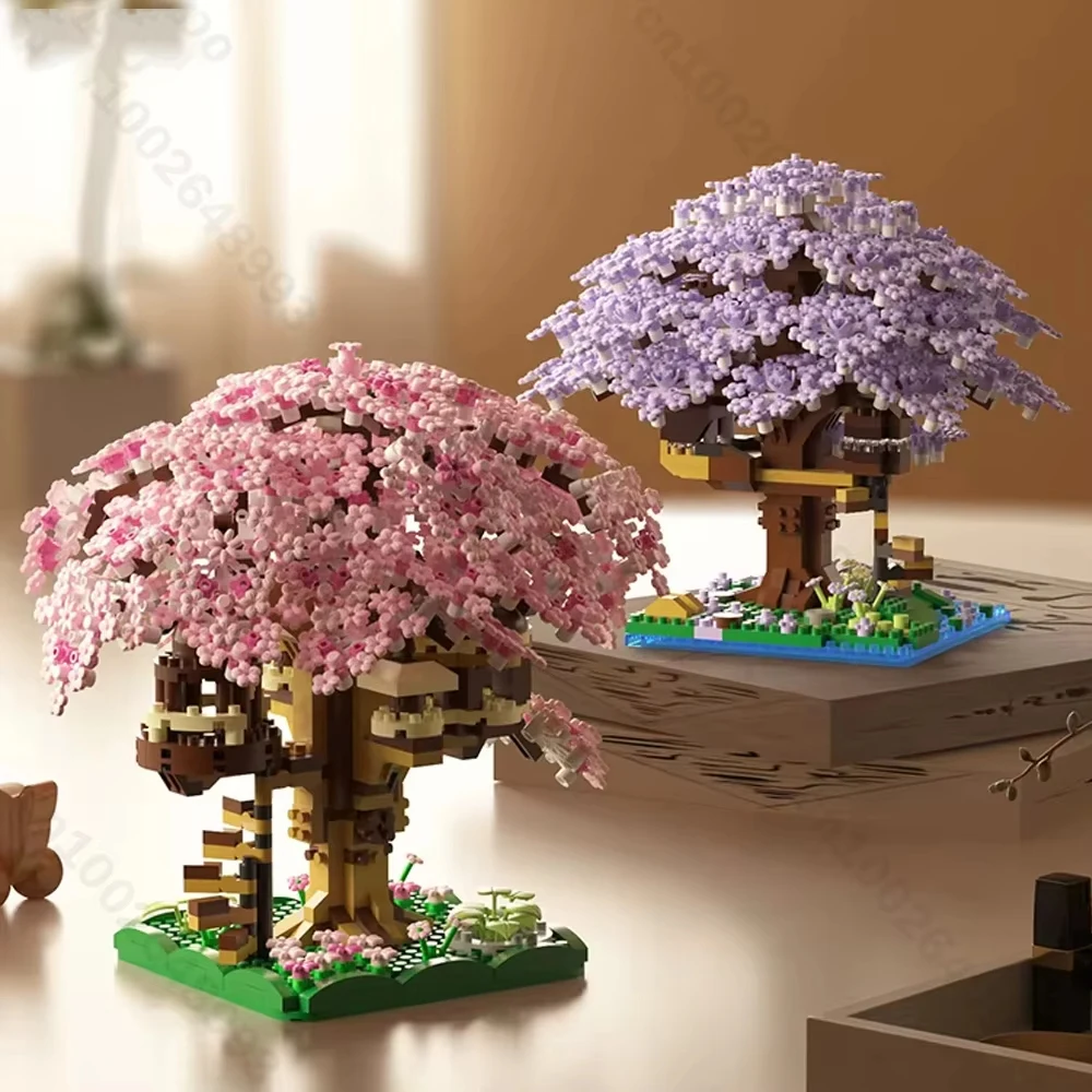 

Mini Flower Tree Building Blocks Set DIY Bricks Assembly Treehouse Classic Model Ornament Romantic for Girlfriend Christmas
