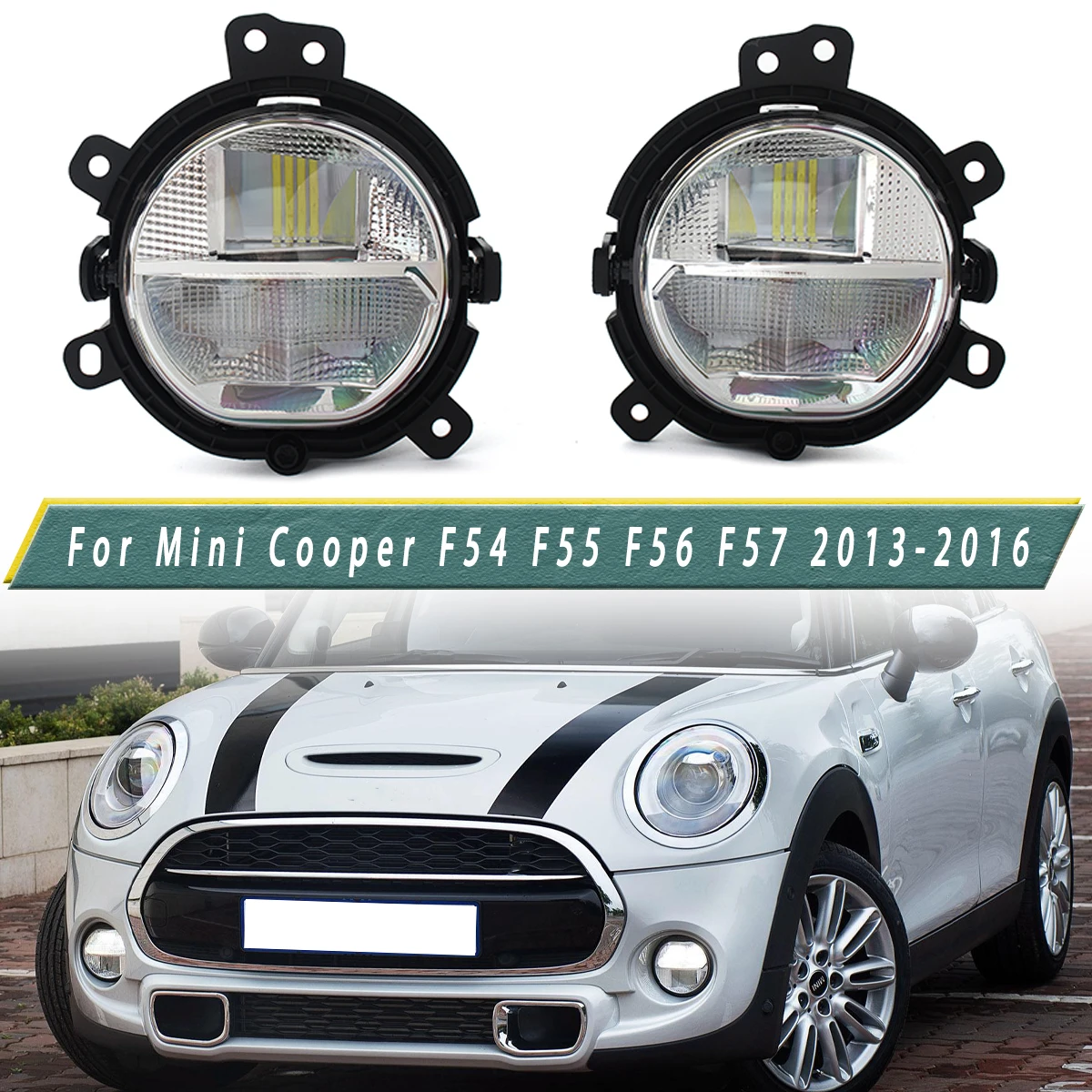 

63177329171 Передняя противотуманная фара дневного света для MINI F55 F56 F54 F57 2013 2014 2015 2016 Противотуманная фара в сборе 63177329172