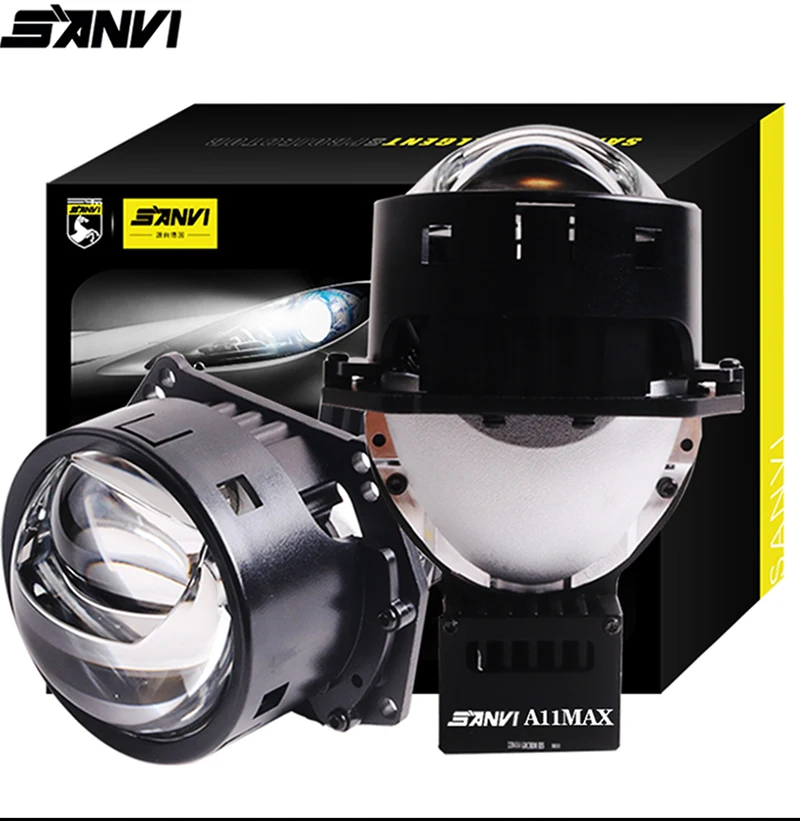 

SANVI A11 MAX Bi LED Projector Hyperboloid Lenses Headlight 12V 146W Hella 3R G5 For H4 H7 9005 9006 LHD RHD Car Light Retrofit