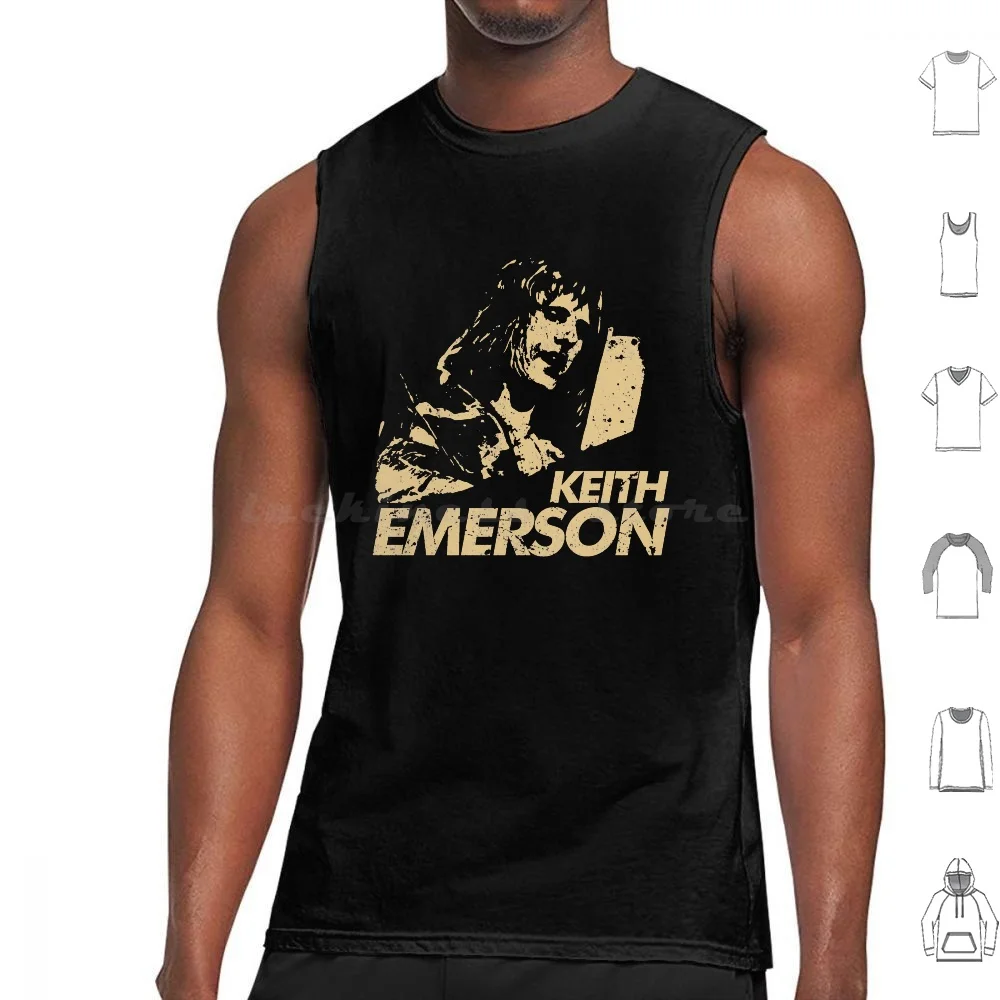 Sorriso Emerson camisetas sin mangas chaleco sin mangas Keith Emerson Greg Lake y Palmer Carl Palmer Emerson Lake Palmer Band Music