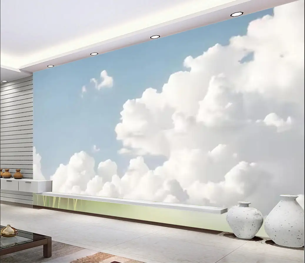 Customized Wallpaper color cloud ceiling Mural Children's Room Blue Sky Background Full House Coverage Decorative Painting mural
