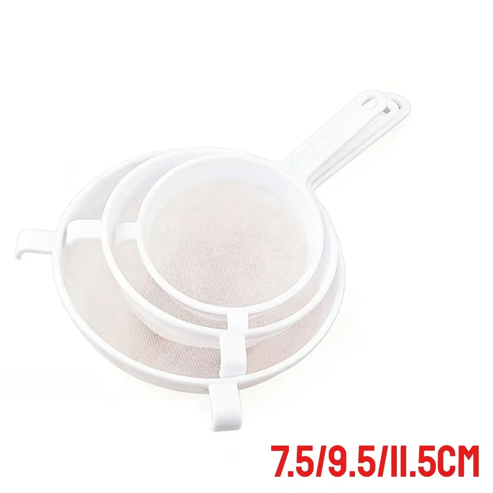 Multi-size plastic fijnmazig zeefje met handvat 7,5-19,5 cm keuken voedsel filternet voor rijst, fruit, groenten, koken en wassen