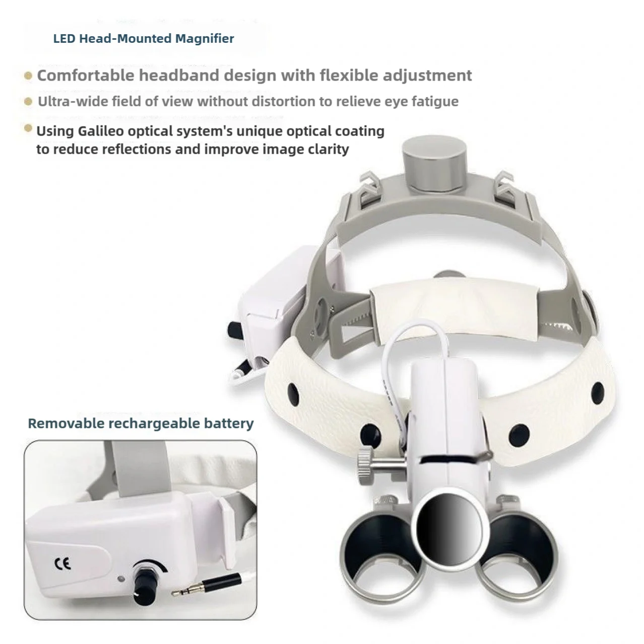 

Dental LED Light Lamp Binocular Loupes Brightness Adjustable Spot Dental Lab 5W Headlight for Surgical Headlight