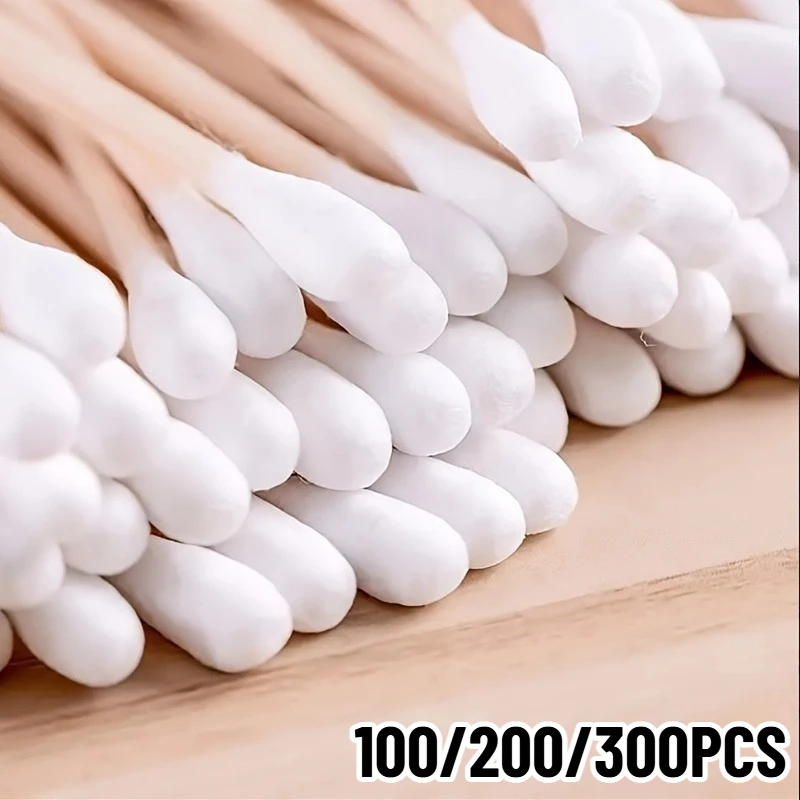 100/200/300 قطعة المتاح مزدوج الرأس أعواد قطنية تنظيف أعواد قطنية للحياة اليومية النساء ماكياج المحمولة تنظيف أدوات صغيرة #1