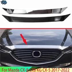 For Mazda CX-8 CX8 KG CX-5 2017-2022 ABS Chrome Front Hood Bonnet Grill Grille Bumper Lip Mesh Trim Cover Molding