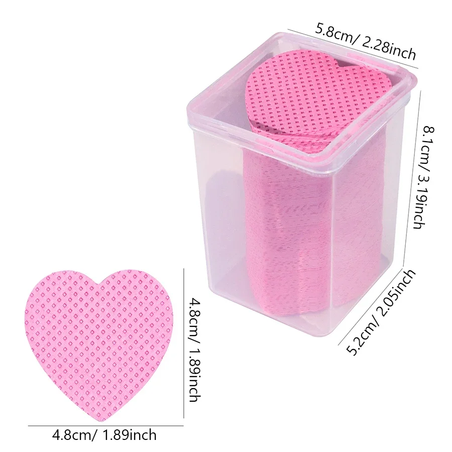 مناديل أظافر خالية من الوبر، مزيل طلاء الأظافر، وسادة قطنية، شكل قلب، جل للأشعة فوق البنفسجية، أدوات تنظيف المكياج، 200 قطعة #6