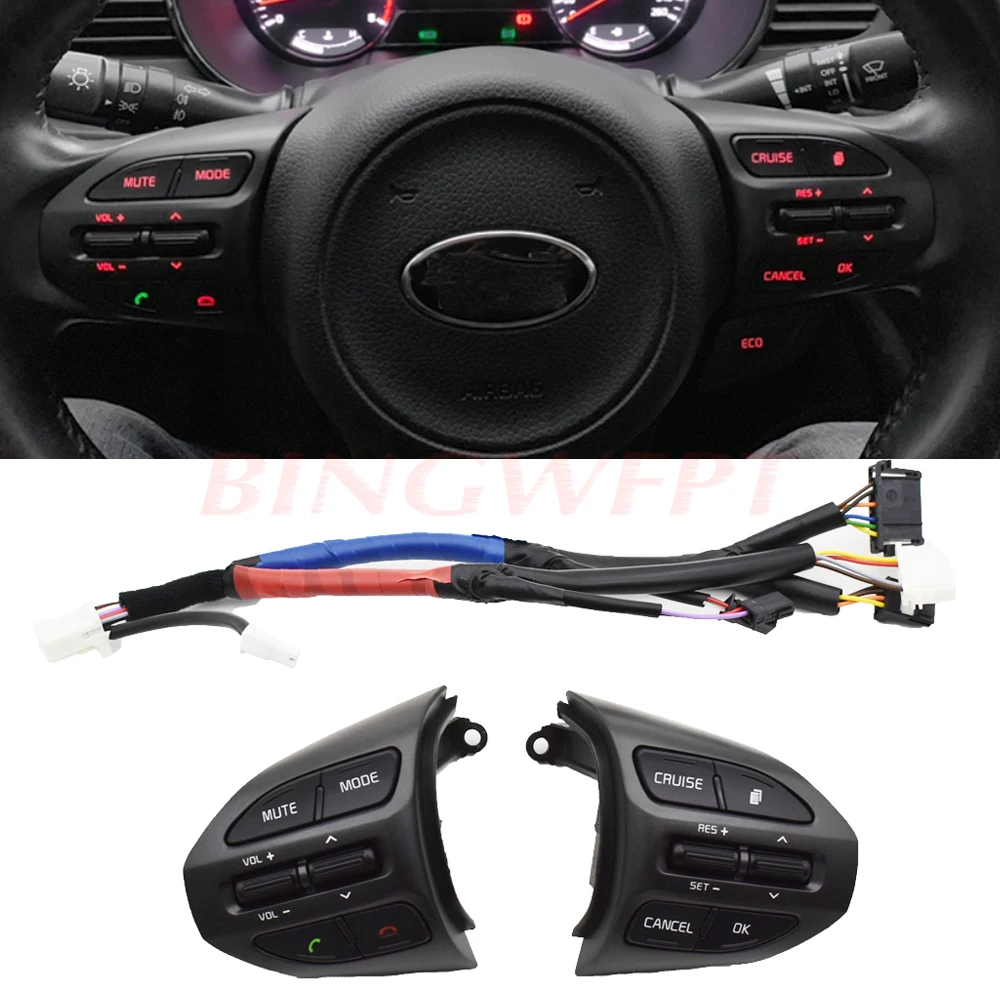 BINGWFPT For Kia K5 Optima 2014-2015 Car Steering Wheel Buttons Car-styling Button Switch Cruise Volume Control Buttons