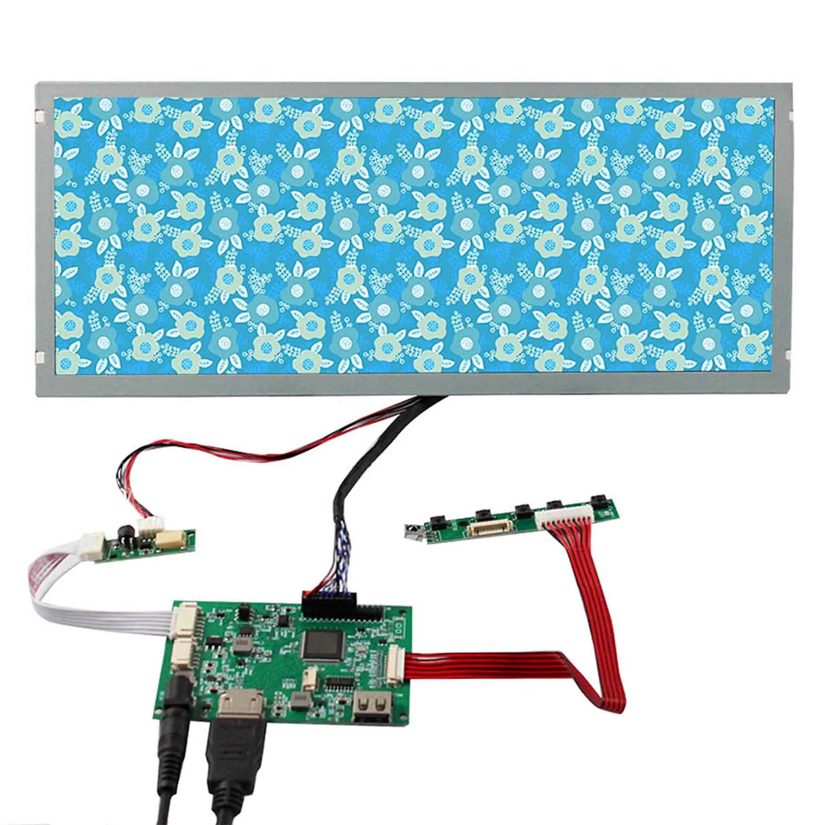 

Hd-Mi Usb Tft Lcd Display Usb Audio Interface Lcd Replacement Screen 12.3inch 1920x480 Advertising Display Screen