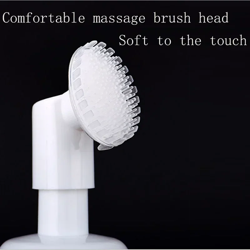1Pcs 100ml-250ml Empty Foaming Bottles with Silicone Foam Massage Brush Head Facial Cleanser Pump Dispenser Travel Containers
