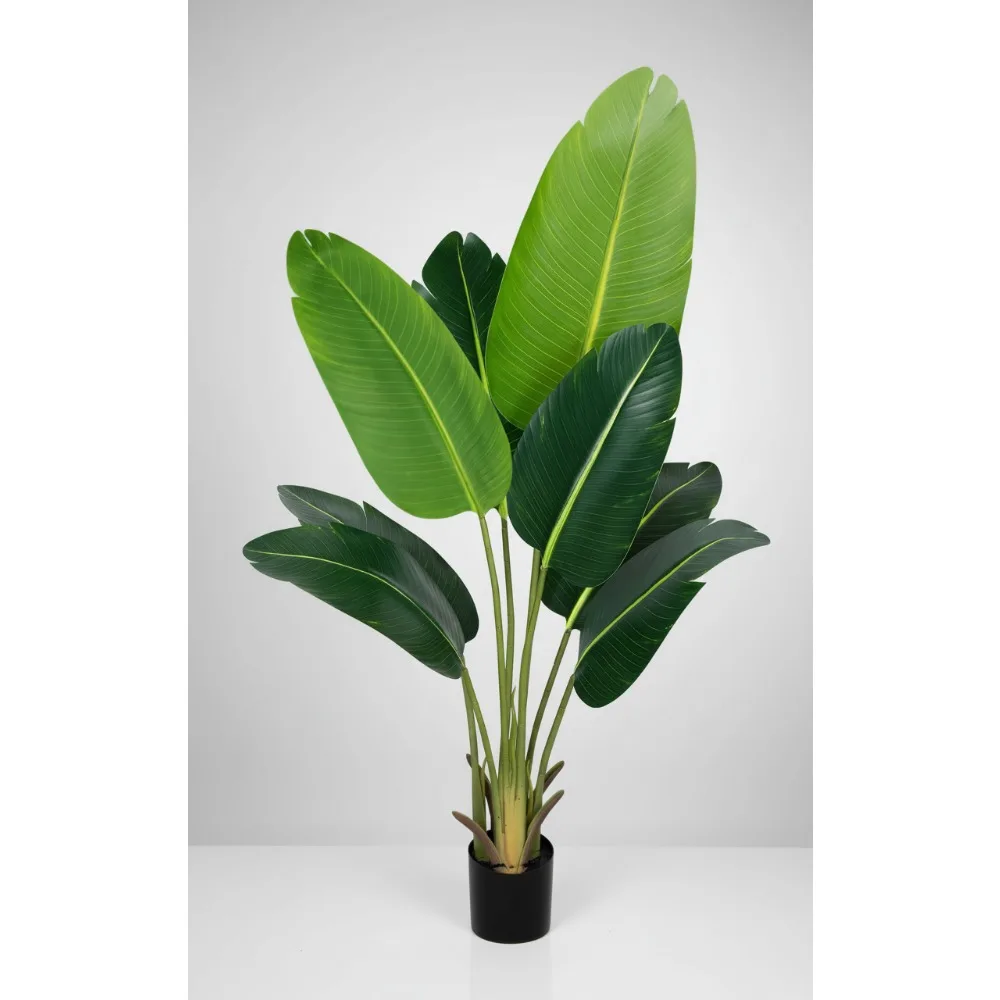 

4Ft Artificial Bird of Paradise Plant Fake Tropical Palm Tree with Adjustable Trunks for Home Office Decor Housewarming Gift