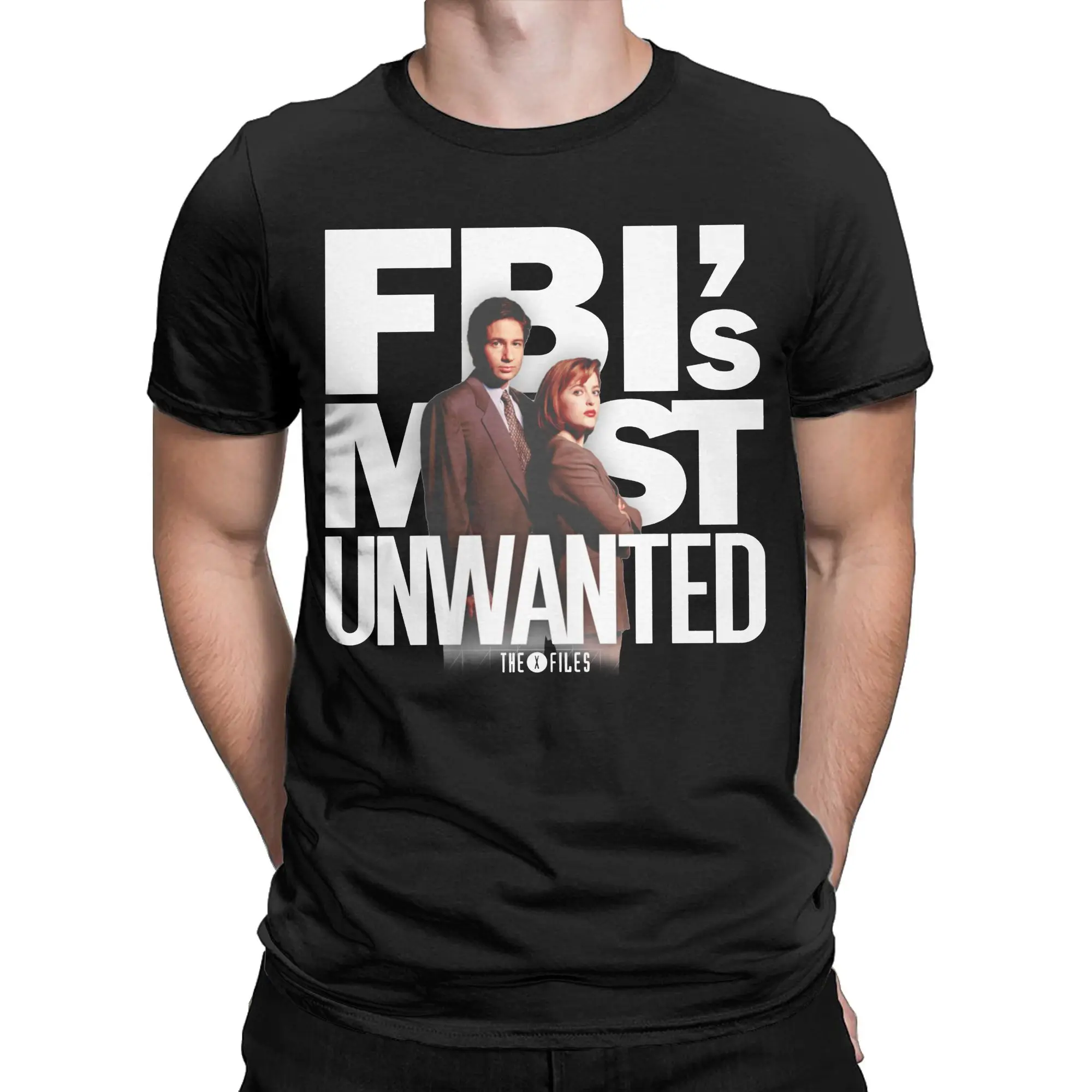 Hip Hop FBI's Most Unwanted MS T Shirt Men's Cotton Short Sleeve The X Files Scully Mulder Ufo Aliens TV O-neck Summer TopsTops