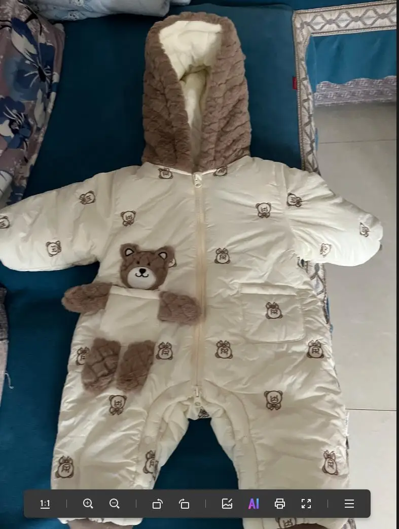 Baby comfortable conjoined cotton-padded jacket