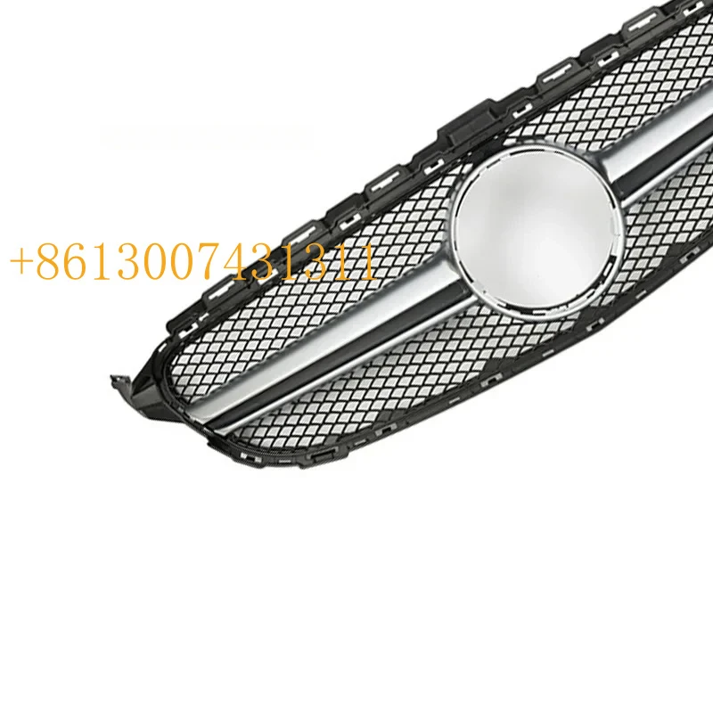 FactoryMB C Class W205 2014-2018 Black Silvery ABS Front Grille Body Kit Auto Parts