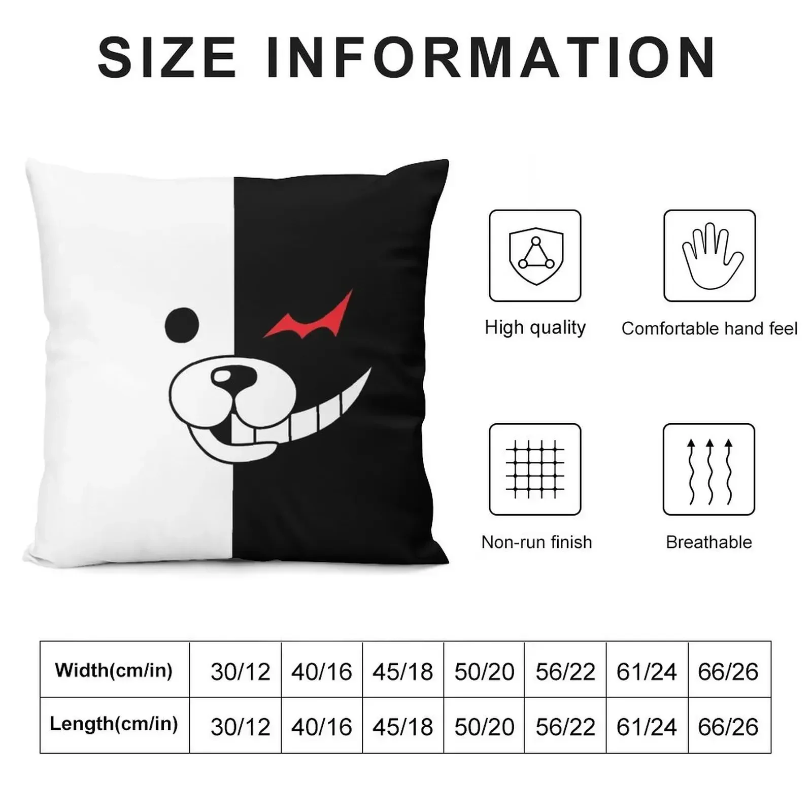 Danganronpa - Monokuma Throw Pillow Cushions Cover pillow pillowcase pillow