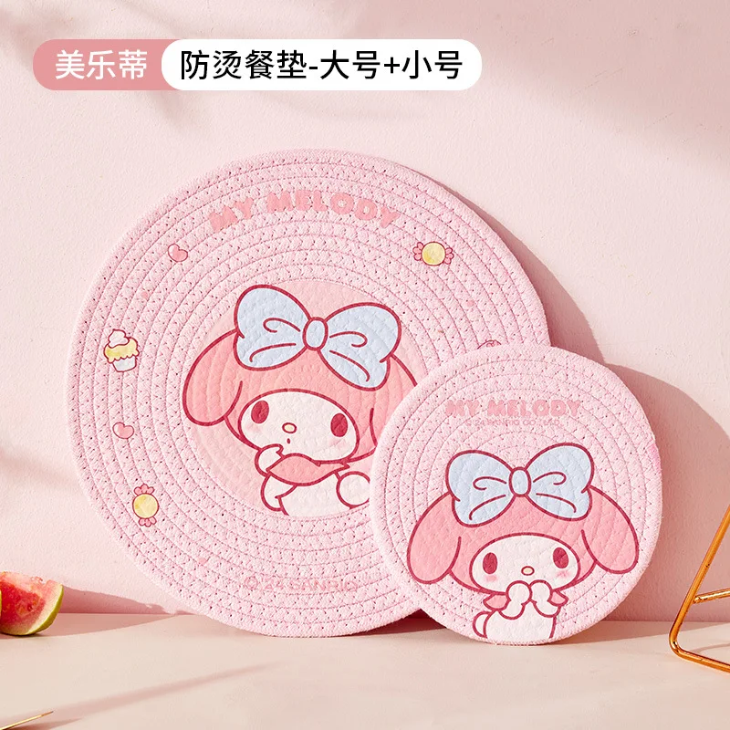 

Hello Kitty термостойкие коврики для подставок, милый стиль Ins, защита для посуды для горячих горшков, мисок, тарелок, кухонный декор для столовой
