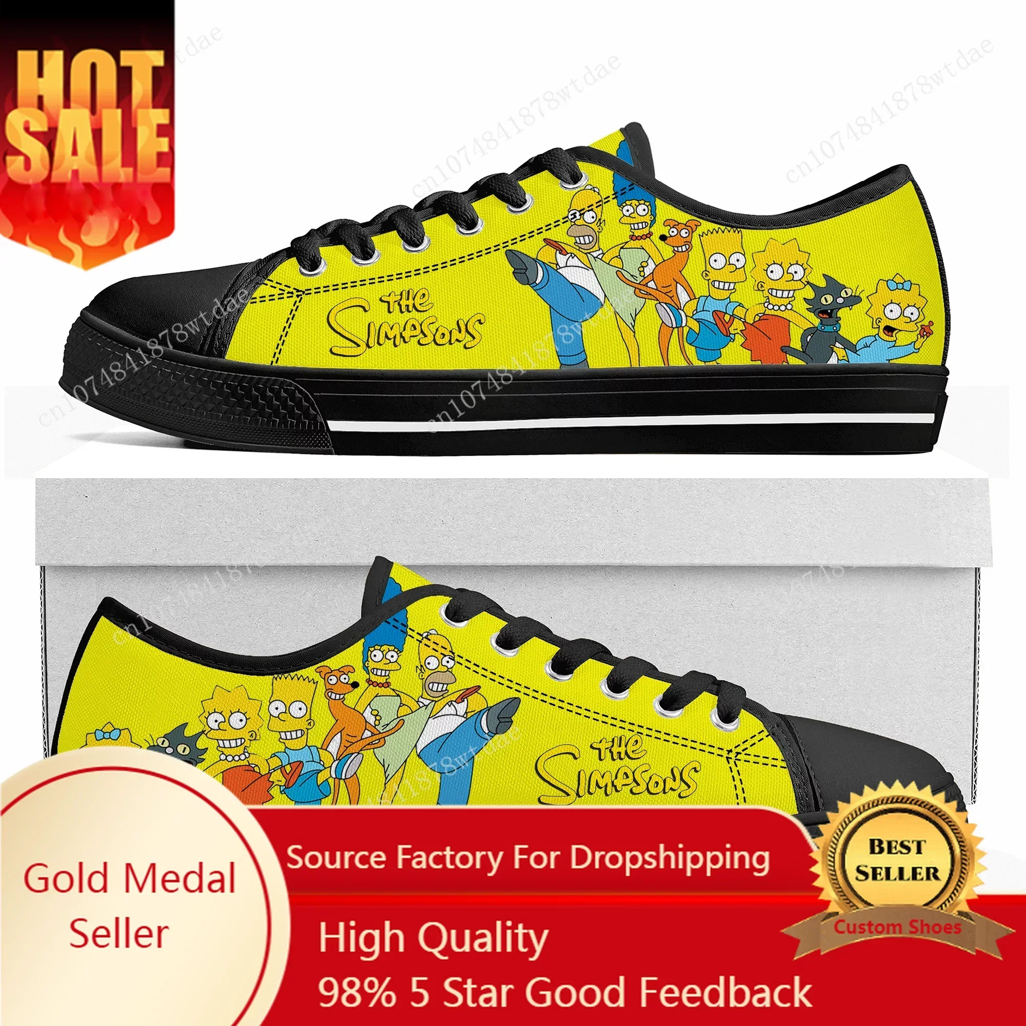 

Anime Cartoon Manga Comic S-Simpsonsss Low Top Sneakers Women Men Teenager High Quality Canvas Sneaker Casual Customize Shoe