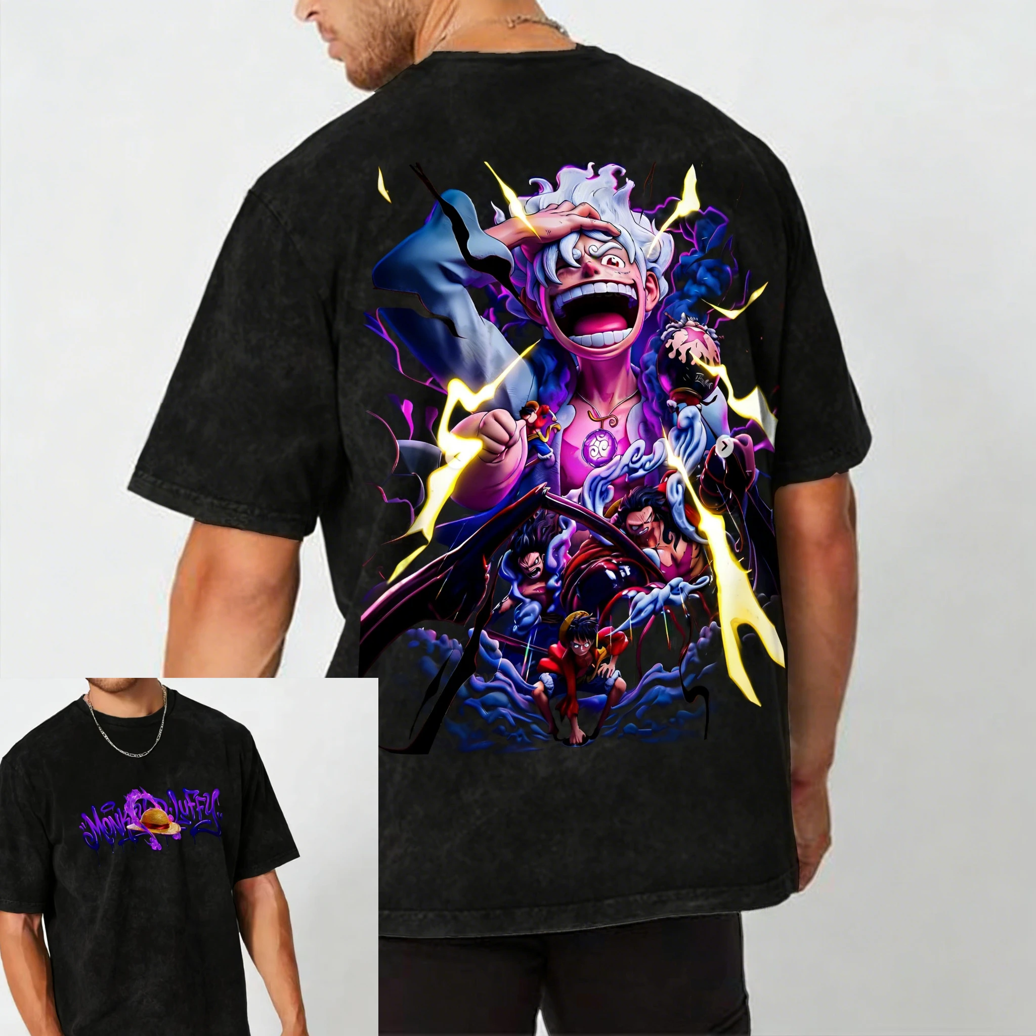 

2026 New Men's Anime T - Shirt, Casual Sports Festival One Piece Gear 5 Luffy Vivid Graphic Print Tee for Anime Fans