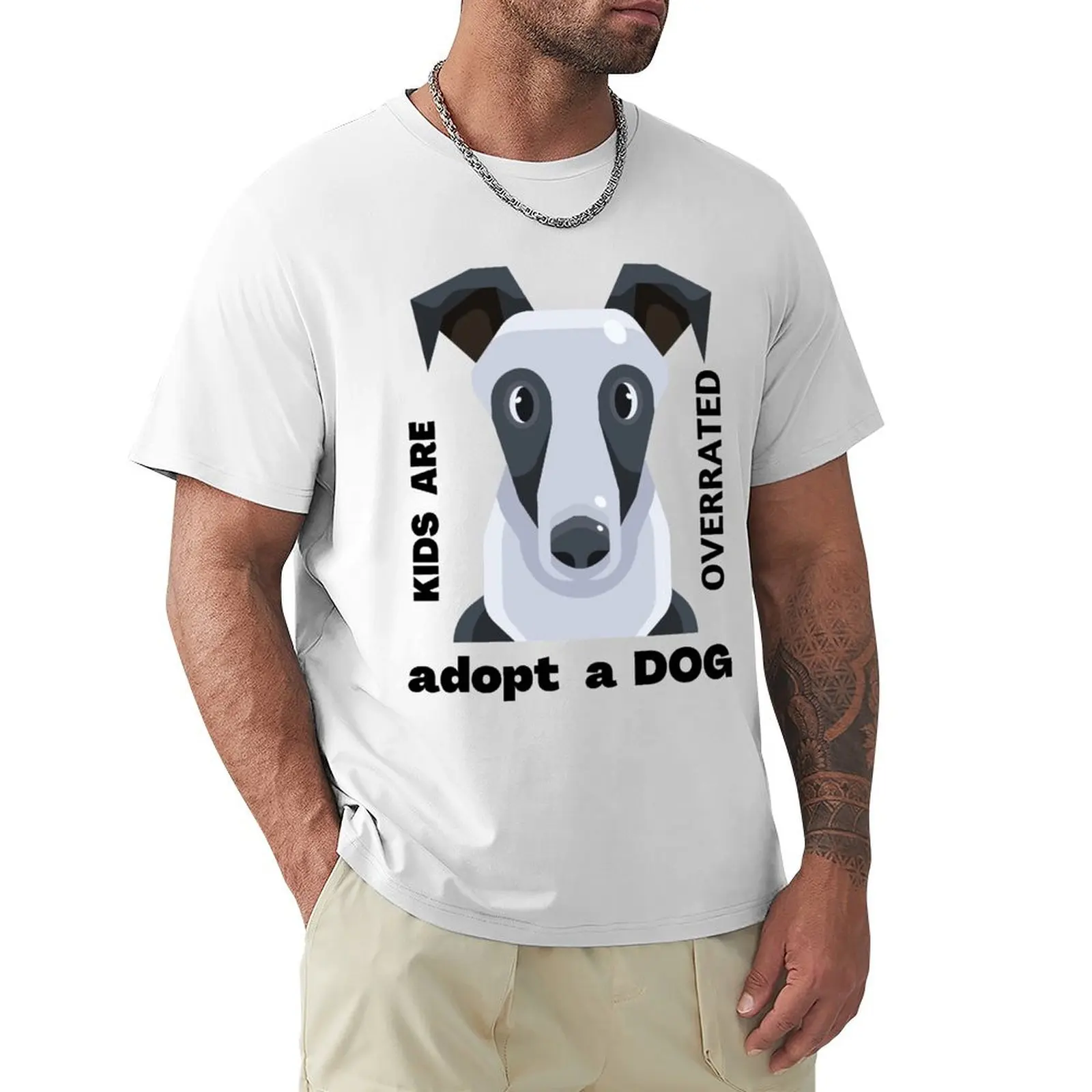 Kids Are Overrated Adopt A Dog: Really Cute T-shirt sports fans oversizeds t shirt men