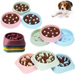 Mangeoire lente en plastique portable pour animaux de compagnie, bol anti-étouffement pour chat et chien, plat d'alimentation pour chiot et chaton, puzzle