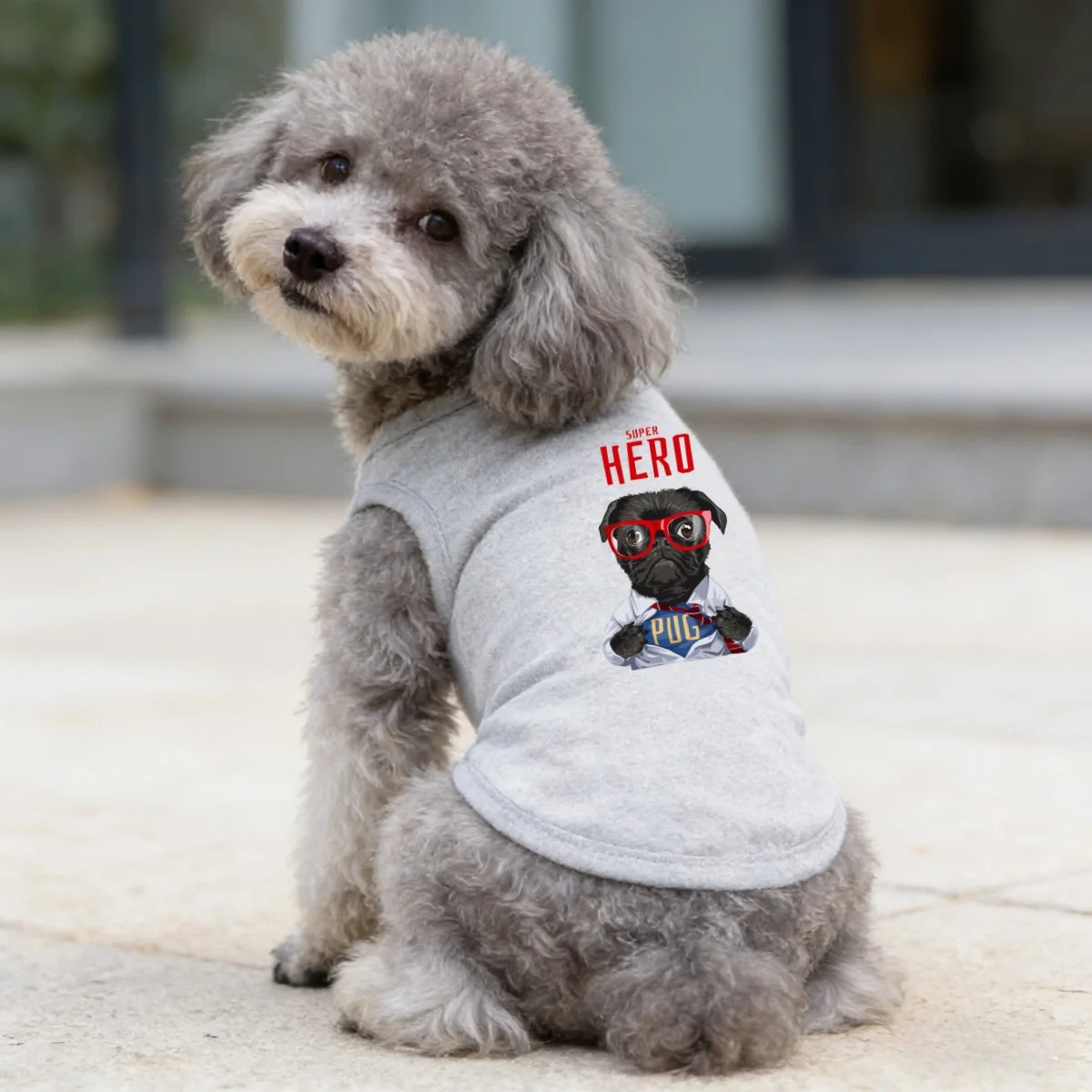 1pc  Fashion cartoon pet print t Vest, Suitable for Cats and