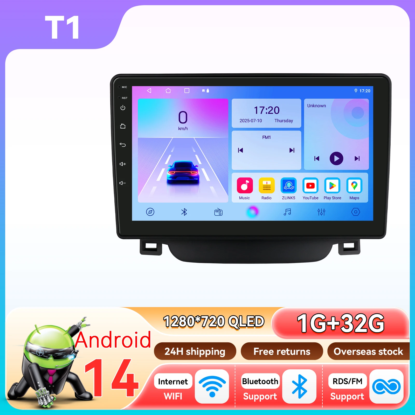 Hizpo 9 Inch Smart Autoradio Stereo voor Hyundai I30 Elantra GT 2011 - 2017 Bluetooth Multimedia Speler Navigatie CarPlay 4G GPS Wifi SWC AI Spraakbesturing