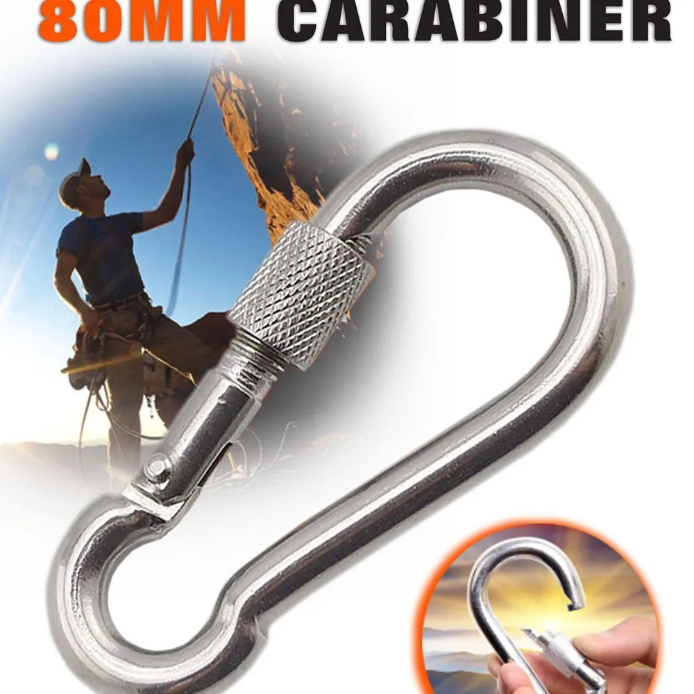 High-strength Iron Spring Buckle, Lifting Bag Hardware Hook, Outdoor Rock Climbing Quick Connection Buckle Accessories Carabiner