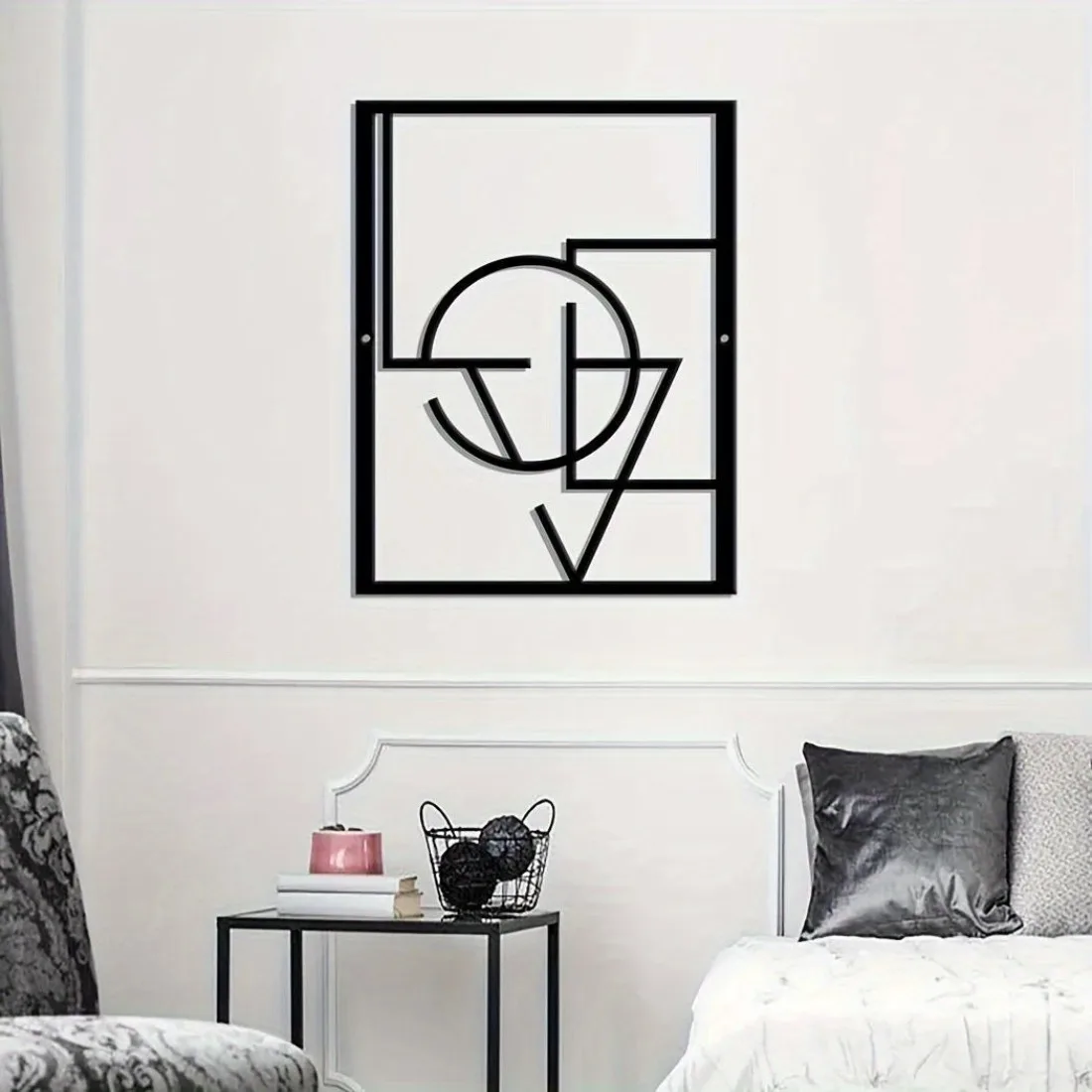 CIFbuy™ Large Geometric Metal Wall Sculpture | Handcrafted Iron Decor for Office & Outdoor