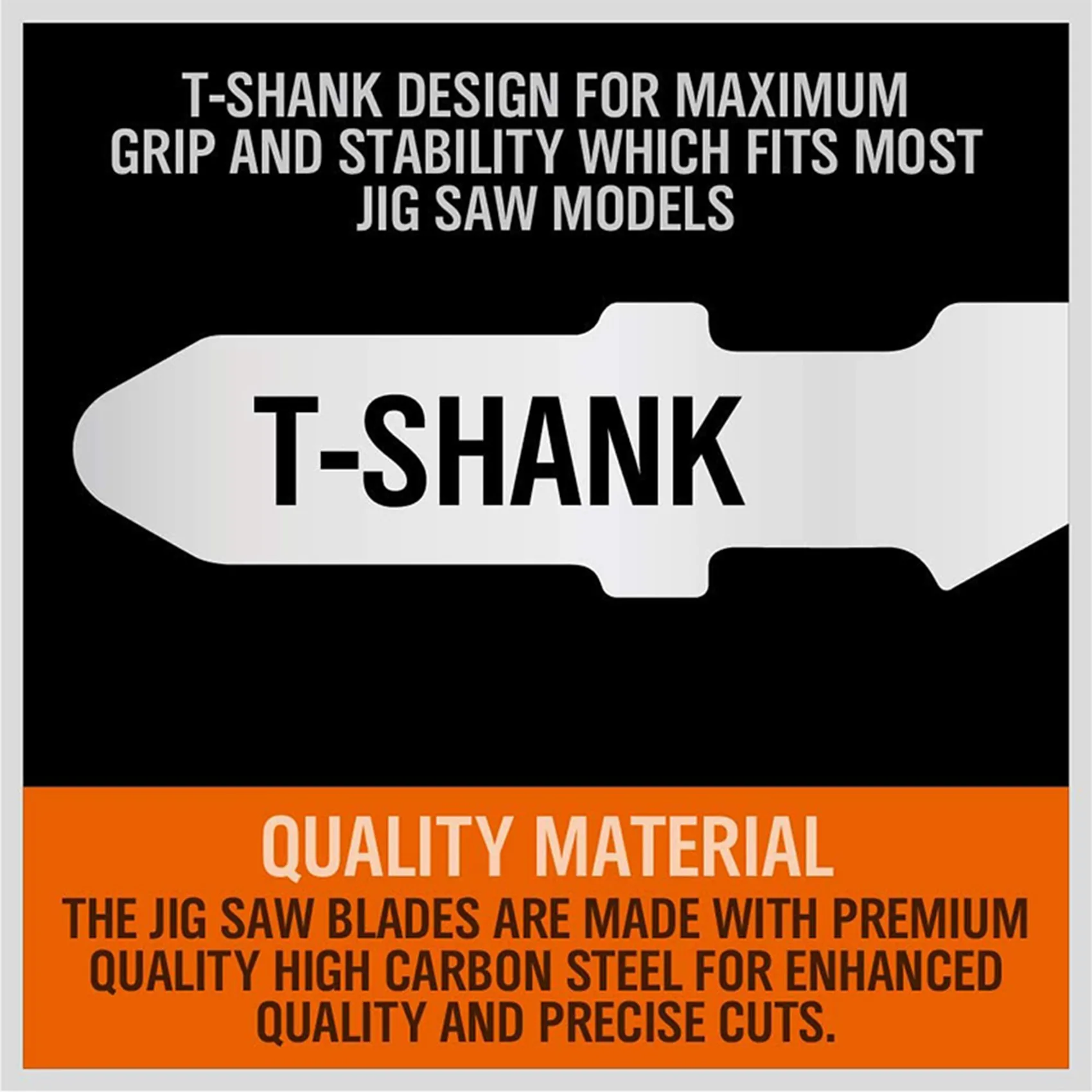 A19F-50 Pcs T Shank Jig Saw Blade Set, T-Shank Blades For Wood, Plastic And Metal Cutting