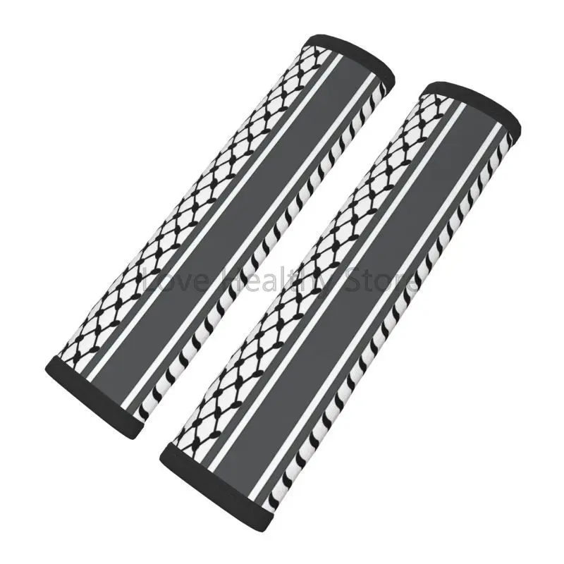 

Чехол на автомобильный ремень безопасности с флагом Палестины, 2 шт., ремень безопасности Kufiya Hatta, защита плеч, удобный автомобильный ремень безопасности