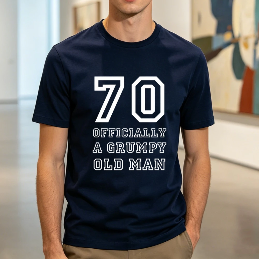 70th Birthday T-shirt Born In 1956 Funny 70 Years Old Gifts Officially A Grumpy Old Man Graphic Tees Humor Senior Joke Men Shirt