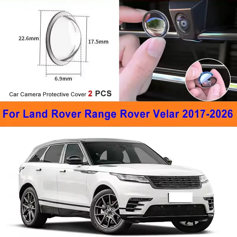 2Pcs For Land Rover Range Rover Velar 2017-2026 PC Lens Protector Stickers 360 Reverse Image Car Camera Cover Anti-Scratch