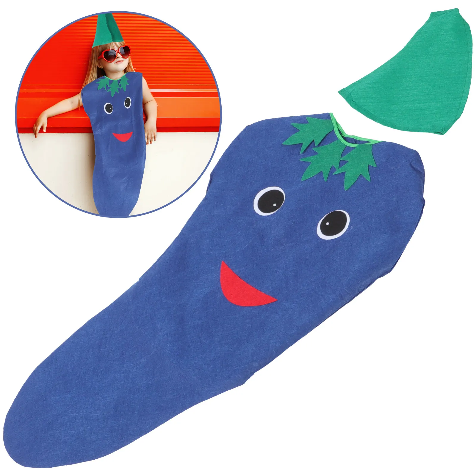 1Set Children Vegetable Costume Kit Warm Fun Atmosphere Perfect Gift for Birthday Halloween Festival Party Stage Performance