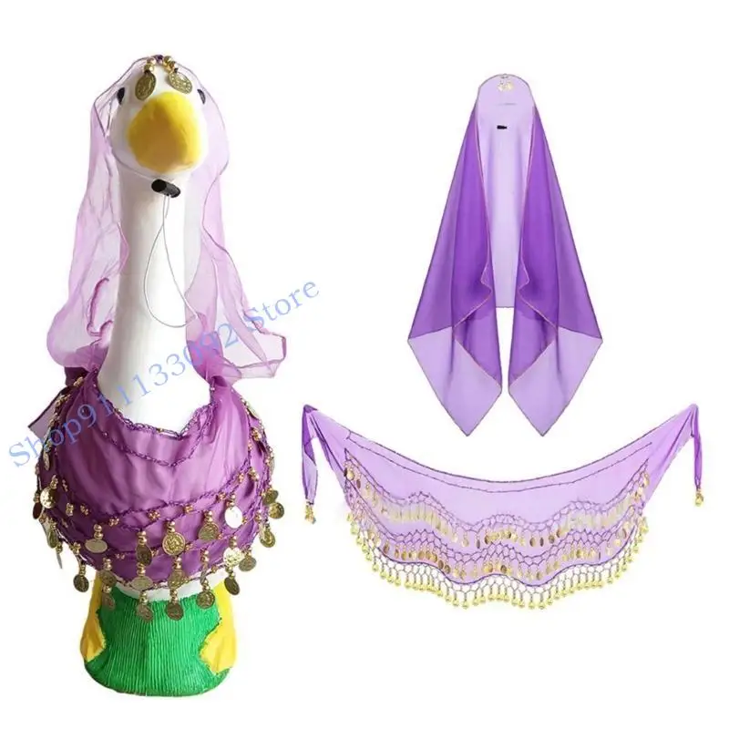 

H9ED аксессуары для костюма для танца живота с набедренным платком для танца живота, шарф с монетами на голову