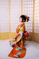 Japanese Fashion Kimono Women Traditional Yukata Bathrobe Belt Geisha Samurai Cultural Streetwear Perform Photoshoot Carnival