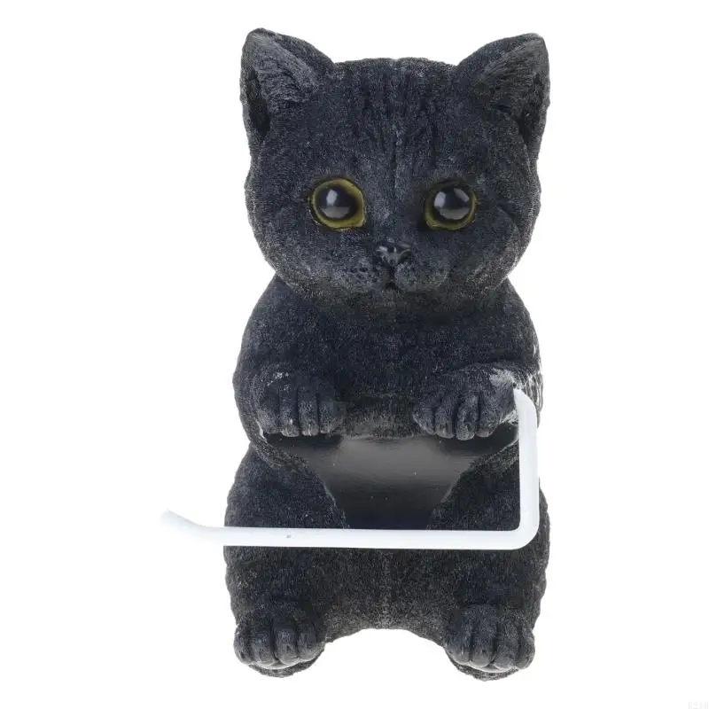 Feline Wall Mounts Toilet Paper Holder Bathroom Storage Container Easy Mounting 