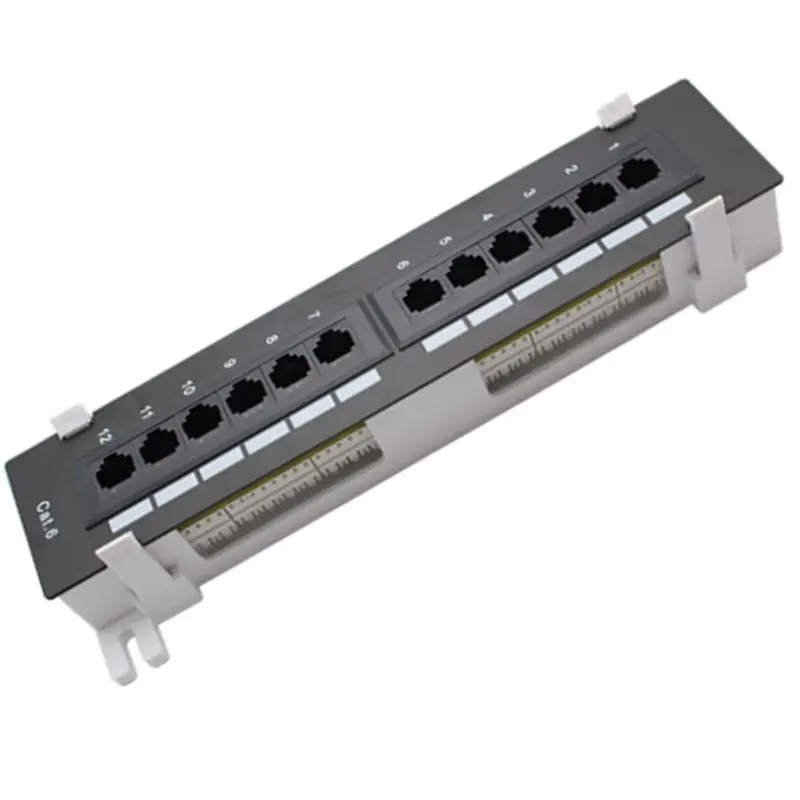 Network Tool Kit RJ45 12 Port CAT6 Patch Panel Wall Mount Rack With Wall Mount Bracket
