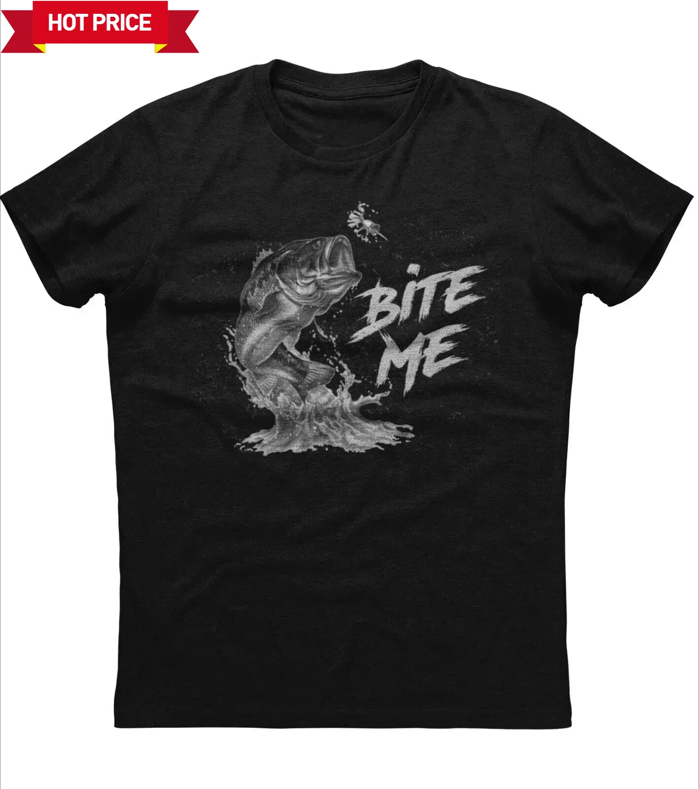 

Bite Me Cool Fishing Designed Рыбалка Подарочная футболка 100% хлопок с круглым вырезом и коротким рукавом Летняя повседневная мужская футболка Уличная одежда