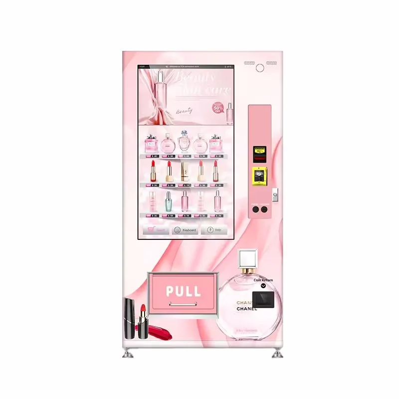 High Quality Customized Vending Machine Touch Screen Hair Perfume Bottle Cosmetic Beauty Makeup Vending Machine For Sale