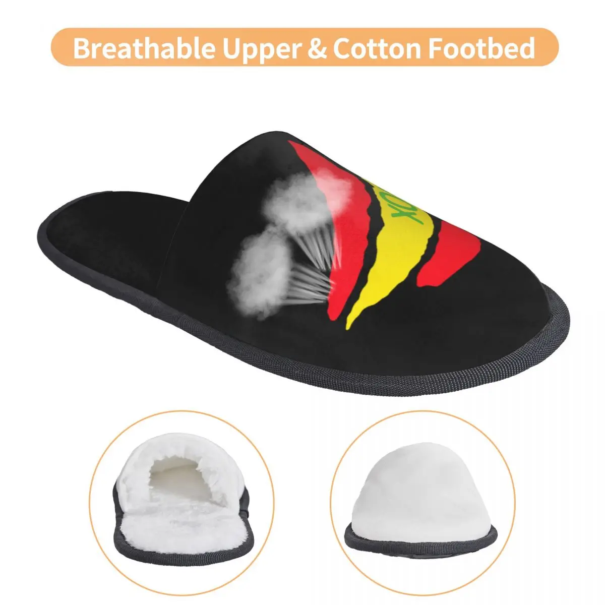 Custom Vox Spanish Flag Memory Foam Slippers Women Comfy Warm Spain Political Party House Slippers